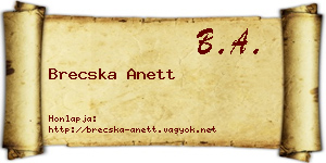Brecska Anett névjegykártya
