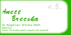 anett brecska business card